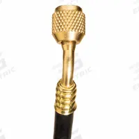FIELDPIECE Hose: 5 ft Lg, 45° Angle, Black, Rubber, Single Hose, No Valve Termination (MPN HR1). Key specifications — Brand: FIELDPIECE; Includes Valve: No.