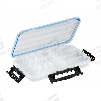 PLANO MOLDING Compartment Box: 10 3/4 in x 7 1/2 in x 1 3/4 in, Clear, 20 Compartments - Small Parts Compartmented Boxes with Adjustable Dividers