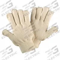 MCR SAFETY Knit Gloves: L ( 9 ), Glove Hand Protection, Uncoated, 605°F Max Temp, Cotton, 12 PK (MPN 9450K). Key specifications — Knit Material Color: Beige; Brand: MCR SAFETY.