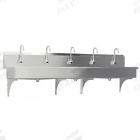 SANI-LAV Wash Station: 5 Stations, 8 in Bowl Dp, 97 in Bowl Lg, 16 1/2 in Bowl Wd, Faucet Included (MPN 510WA). Key specifications — Includes Side Splash: Side Splash Not Included; Series: Stainless Steel Wash-Station; Brand: SANI-LAV; Power Source: AC Powered.