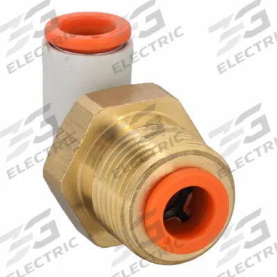 SMC Push-Fit Elbow Fitting: 5/16 in OD x 5/16 in OD Size, Push-to-Connect x Push-to-Connect - Polybutylene & Brass Tube Fittings