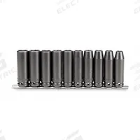PROTO Impact Socket Set: 1/2 in Drive Size, Small Set (0-50 pieces) Set Size, 10 Pieces, Black Oxide (MPN J74212). Key specifications — attr1204251: PROTO; attr1215453: 1/2 in; attr1215454: 10 mm to 17 mm.