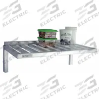 NEW AGE INDUSTRIAL T-Bar Wall Shelf: 36 in x 20 in x 13 in, 36 in x 20 in, 700 lb Load Capacity (MPN 1121). Key specifications — Material: Aluminum; Standards: NSF; Finish: Unfinished; Brand: NEW AGE INDUSTRIAL.