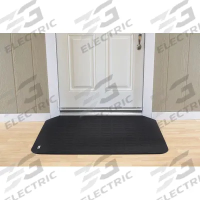 EZ EDGE Door Ramp: 46 in Lg, ADA Compliant, Black - Rubber Ramps