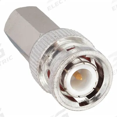 POWER FIRST Coaxial Connector: Male, Connector, Silver, Twist-On, RG-59, 3 GHz Max Freq - BNC Coaxial Connectors