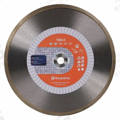 HUSQVARNA Diamond Saw Blade: Ceramic/Granite/Marble/Tile, 4 1/2 in Blade Dia., Wet/Dry - Tile-Cutting Blades