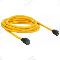 APPROVED VENDOR Extension Cord: Outdoor Use, 25 ft Lg, Outlet, 5-15P, 10/3, SJTW, Yellow, 125V AC (MPN 52NY19). Key specifications — Brand: APPROVED VENDOR; Temperature Rating: -40° to 167°F; NEMA Plug Configuration: 5-15P.