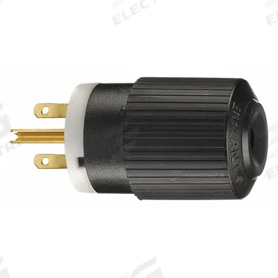 BRYANT Straight Blade Plug: 6-15P, 250V AC, 15 A, 2 Pole, 3 Blade, Black/White (MPN BRY5666NP) - General Purpose Plugs