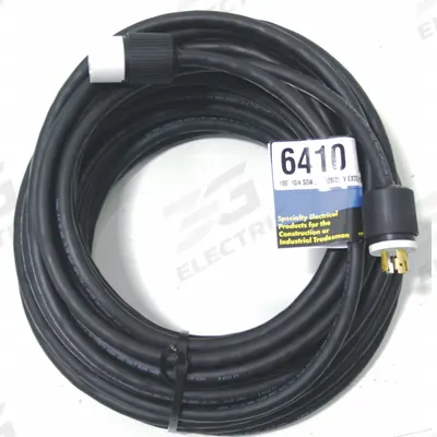 SOUTHWIRE Extension Cord: Outdoor Use, 100 ft Lg, Outlet, L14-30P, 10/4, SOW, Black - Outdoor Extension Cords with Single Outlet