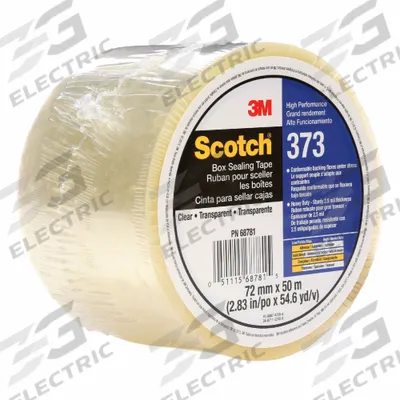 SCOTCH Carton Sealing Tape: 2.5 mil Tape Thick, 3 in x 55 yd - Medium-Duty Hot Melt Tape