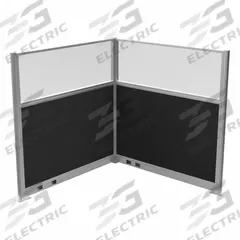 VERSARE Cubicle Kit: 72 in Overall Ht, 72 in Overall Wd, 2 Panels, Black, Fabric/Polycarbonate (MPN HPEKL-66-S-DX-FL). Key specifications — Panel Color: Black; Brand: VERSARE; Panel Material: Fabric; Window Style: Fluted.