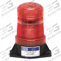 ECCO Beacon Light: Flashing Beacon, Red, 4 7/8 in Overall Ht, LED, 12-80V DC (MPN 6262R). Key specifications — Operating Voltage: 12-80V DC; Number of Flash Patterns: 80 FPMx8; Includes: Gasket; Electrical Connection: Blunt Cut Wires; Mount Type: Bolt; Brand: ECCO; Shape: Round; Lighting SAE Class Rating: SAE Class 3.