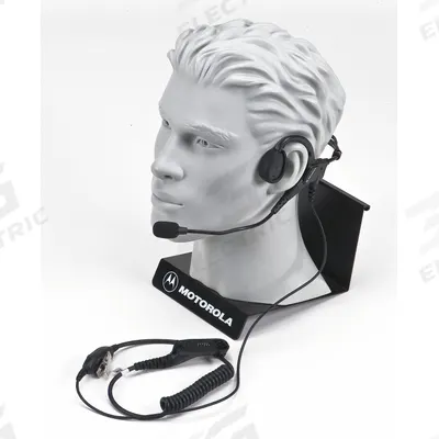 MOTOROLA Headset: Fits Motorola, For APX Series, Behind-the-Head, Push To Talk, Black - Motorola-Compatible Earpieces & Headsets