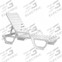 GROSFILLEX Chaise Lounge: White, Resin, White, 6 Chairs, 12 in Chair Ht, 27 in Chair Wd, Glossy (MPN 44031004)