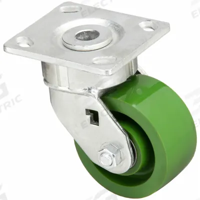 APPROVED VENDOR Plate Caster: Swivel, No Brake, Polyurethane, 4 in Wheel Dia., 2 in Wheel Wd - General-Purpose Maintenance-Free Plate Casters