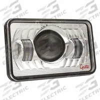 GROTE Headlight: Headlight, LED, Non-Heated, High Beam, Recessed Mount, H4 Connector, Rectangular (MPN 94411-5). Key specifications — Heated: Non-Heated; Lighting Technology: LED; Beam Type: High Beam; Electrical Connection: H4 Connector; Brand: GROTE; Mount Style: Recessed.