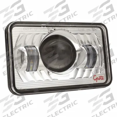 GROTE Headlight: Headlight, LED, Non-Heated, High Beam, Recessed Mount, H4 Connector - Standard Headlights