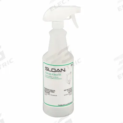 SLOAN Urinal Cleaner: 32 oz Bottle/Green Clean Concentrate/Trigger - Cleaners & Measuring Cups for Urinals