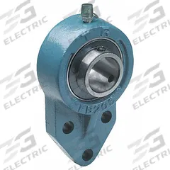 TRITAN 3 Bolt Flange Bearing: Radial Ball, 1 in Bore, Cast Iron, Set Screws, 4 3/4 in Lg (MPN UCFB205-16A). Key specifications — Bore Type: Cylindrical; Brand: TRITAN; Lubricant Material: NLGI #2 Equivalent; Mounting Bolt Size: 5/16 in; System of Measurement: Inch.