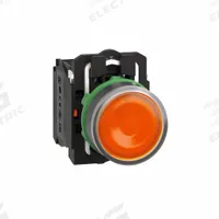 SCHNEIDER Illuminated Push Button: Illuminated, Flush Profile, Non-Metallic, 22 mm, 1NO/1NC (MPN XB5AW35B5). Key specifications — Brand: SCHNEIDER; Action: Momentary; Series: XB5; Push Button Material Type: Non-Metallic.