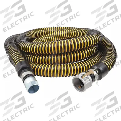 APPROVED VENDOR Water Suction Hose: 2 in Hose Inside Dia., 17 psi, Black/Yellow - Polyethylene Water Suction & Discharge Hose Assemblies with Polyethylene Double Helix Reinforcement