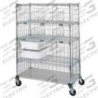 METRO Medical Exchange Cart: Steel, (4) Swivel, 0 Drawers, 5 Shelves (MPN ECM55XD). Key specifications — Material: Steel; Brand: METRO; Caster/Wheel Configuration: (4) Swivel.