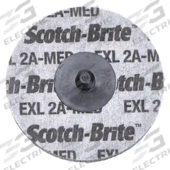 SCOTCH-BRITE Unitized Wheel: 2 in Dia x 1/4 in W, TR Quick-Change, Aluminum Oxide, Medium, Soft (2) (MPN 7100000860). Key specifications — Series: XL-UR; Brand: SCOTCH-BRITE.