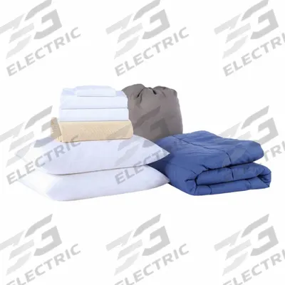 MARTEX Bedding Kit: Queen Compatible Mattress Size, Navy/Tan/White, EcoPure Polyester - Bedding & Bath Linen Sets