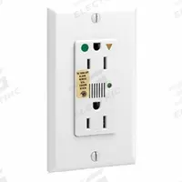 LEVITON Straight Blade Decora Duplex Receptacle: Hospital Grade, Duplex, 5-15R, White, 125V AC, 15 A (MPN 8280-IGW)