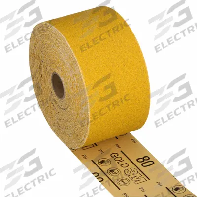 3M Sandpaper Roll: 2 3/4 in W x 25 yd L, Aluminum Oxide, 80 Grit, D Wt Paper - Adhesive-Backed General Purpose Sanding Rolls for All Surfaces