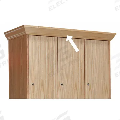 HALLOWELL Crown Molding: 45 in x 3/4 in x 4 in, For 45 in Locker Wd, For 15 in Locker Dp - Crown Molding for Solid Wood Wardrobe Lockers