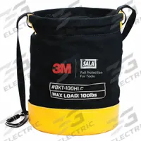 DBI-SALA Bucket: Hand Tools/Power Tools/Small Parts, Carabiner, Drawstring, 15 in Ht, Container (MPN 1500133). Key specifications — Color: Black; Tethering Component: Container; Tool End Connection: Carabiner; Tool Holder Type: Bucket; Sub-brand: Fall Protection for Tools and Objects; Closure Type: Drawstring; For Tool Type: Hand Tools; Material: Canvas.