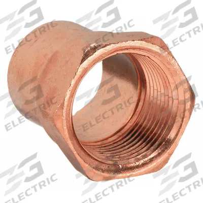 NIBCO Sweat Fitting Adapter: 1 1/2 in CTS x 1 1/2 in Pipe, Cup x FNPT - Wrot Copper Tube Fittings