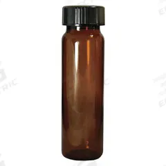QORPAK Vial: 40 mL, Includes Closure, Phenolic, 27.5 mm Body Dia, Square, Amber, Sample (MPN GLC-04892). Key specifications — Body Color: Amber; Screw Closure Size: 24-400 mm; Brand: QORPAK; Bottom Shape: Square; Self-Standing: Self-Standing.