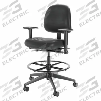 CRAMER Intensive Task Chair: Rhino(TM)Plus, 33 in Max Seat Ht, Adj Arms Arm, Black - Rhino+ Series