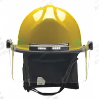 BULLARD Fire Helmet: Yellow, Fiberglass, Modern Rear Brim, Chin Strap (MPN FXSYLTL). Key specifications — Color: Yellow; Chin Strap: Yes; Brand: BULLARD; Shell Material: Fiberglass; Style: Modern Rear Brim; Suspension: Standard Sure-Lock(R) Ratchet Headband.