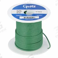GROTE Primary Automotive Wire: GPT, 100 ft, 1 Conductor, 18 AWG, Green, 60 V Volt (MPN 87-9006). Key specifications — Brand: GROTE.