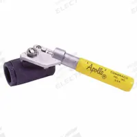 APOLLO Manual Two-Way Ball Valve: 1 1/2 in, Carbon Steel, Straight, FNPT x FNPT, Std Port Ball Port (MPN 8950701). Key specifications — Brand: APOLLO; Handle: Spring-Return Lever.