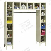 HALLOWELL Box Locker Unit with Coat Rod: 72 in x 18 in x 78 in, 6 Tiers, 6 Units Wide, Clearview (MPN USVP1788-16APT). Key specifications — Locker Color: Tan; Door Type: Clearview; Includes Number Plates: Yes; Brand: HALLOWELL; Assembled: Assembled; Color Family: Tan.
