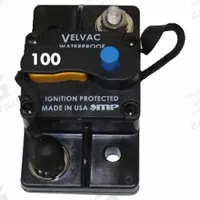 Automotive Circuit Breaker: Type III, 30V DC, 3 kA at 30V DC, Blade (MPN 091007). Key specifications — Series: Type III; Voltage: 30V DC; Interrupt Rating: 3 kA at 30V DC; Terminal Connection: Blade; Circuit Breaker Type: Hi-Amp Circuit Breaker; Brand: VELVAC.