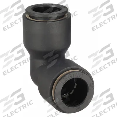 LEGRIS Push-Fit Elbow Fitting: 16 mm OD x 16 mm OD Size, Push-to-Connect x Push-to-Connect - Nylon & Nickel-Plated Brass Tube Fittings