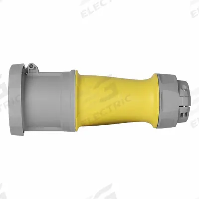LEVITON Pin and Sleeve Connector: Yellow, 125/250V AC, Three Phase, 100 A, 3 Pole - Marine Environment Connectors
