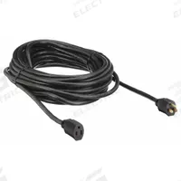 APPROVED VENDOR Extension Cord: Outdoor Use, 100 ft Lg, Outlet, 5-15P, 12/3, SJTW, Black, 125V AC (MPN 5XFP5ID). Key specifications — Brand: APPROVED VENDOR; Temperature Rating: -40° to 221°F; NEMA Plug Configuration: 5-15P.