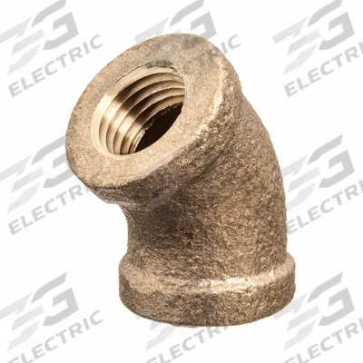 APPROVED VENDOR Metal Pipe Elbow: 45° Elbow, 1 in x 1 in, Class 125, None Brass, 200 psi - Threaded Low-Pressure Pipe Fittings for Potable Water