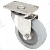 APPROVED VENDOR Plate Caster: Swivel, No Brake, Rubber, 4 in Wheel Dia., 1 1/4 in Wheel Wd, Slot (MPN P12SX-PRP040D-12-SS). Key specifications — Brand: APPROVED VENDOR; Wheel/Tread Color: Gray; Roll Up: Swivel.