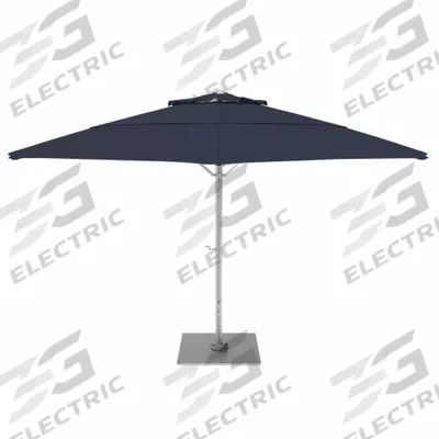 CALIFORNIA UMBRELLA Outdoor Umbrella: Navy Blue, Aluminum/Steel, Hand Crank - Round Umbrellas