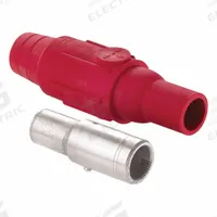 Single Pole Inline: Female, Red, 600V AC/600V DC, 600 A, Crimp Tube Termination, 22 Series (MPN 22L25-SR). Key specifications — Gender: Female; Series: 22; Brand: LEVITON.
