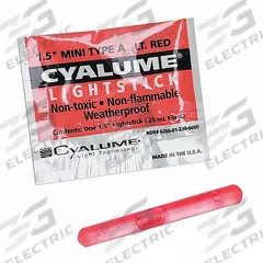 CHEMLIGHT BY CYALUME TECHNOLOGIES Lightstick: NSN 6260-01-230-8600, Red, 4 hr Light Duration, 50 PK (MPN 9-86000PF). Key specifications — Color: Red; Brand: CHEMLIGHT BY CYALUME TECHNOLOGIES; Includes: NSN 6260-01-230-8600.