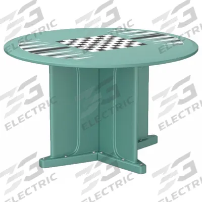 CORTECH Table: 29 in Overall Ht, 48 in Overall Dia, Game Top Included, Ballast Accepted - Round X-Base Tables