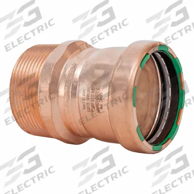 QUICKFITTING SUREPRESS Crimp Adapter: Straight, 2 1/2 in CTS x 2 1/2 in CTS size - Plumbing Copper & Bronze Press Tube Fittings with Seal Window